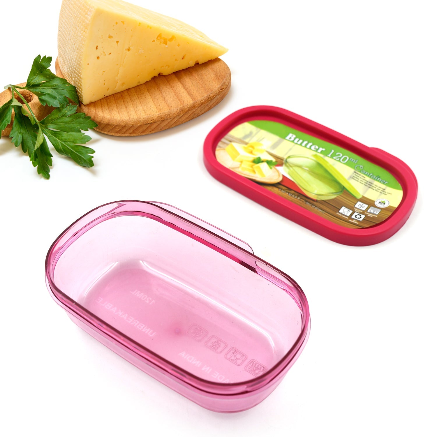 5553 Butter Container, PP Butter Storage Box Easy to Take Portable Large Capacity for Kitchen for Home for Cheese for Butter (120 ML) 5553 Butter Container, PP Butter Storage Box Easy to Take Portable Large Capacity for Kitchen for Home for Cheese for Butter (120 ML)